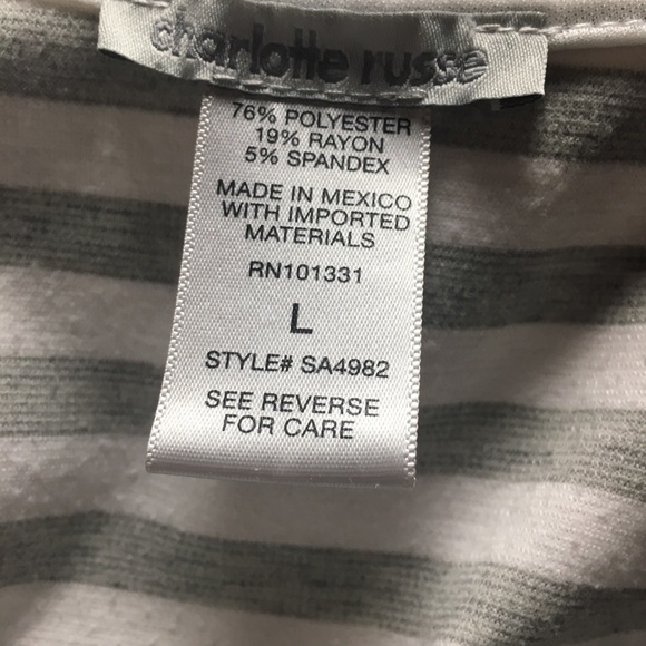 NWOT White and Gray Crop Top - Picture 4 of 4